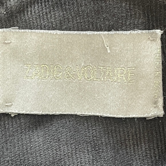 Zadig & Voltaire Corduroy Overalls Eagle‎ Embroidery Dark Grey Women's - Picture 10 of 12